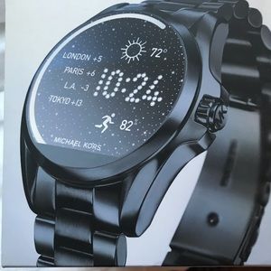 Michael Kors black smart watch.